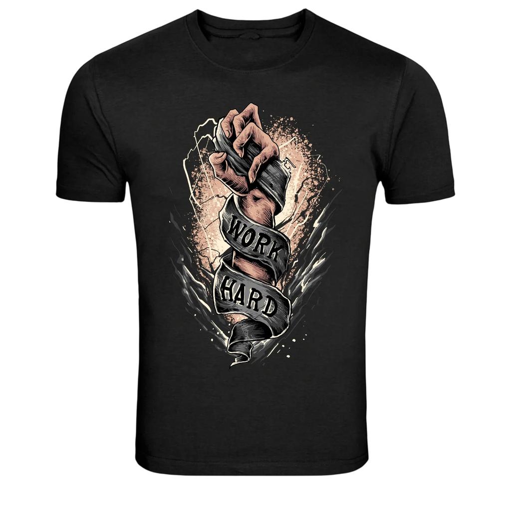 Work Hard Motivation Graphic T-Shirt Inspirational Gym Tee