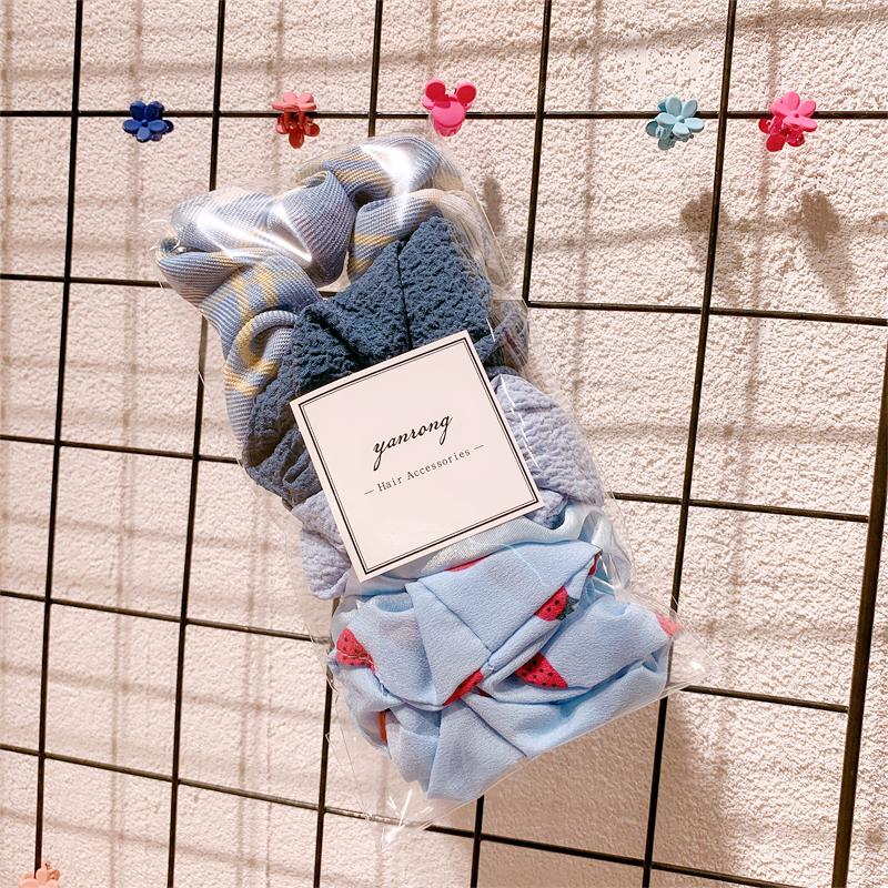 New 5PCS/Set Candy Color Printing Hair Ties For Women Cute HairBand Ponytail Holder Elastic Rubber Band Fashion Hair Accessories