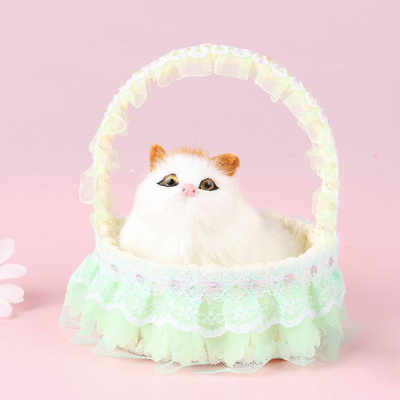 Children's Luminous Kitten Plush Doll Flower Basket - Perfect for Girl's Birthday or Christmas Gift