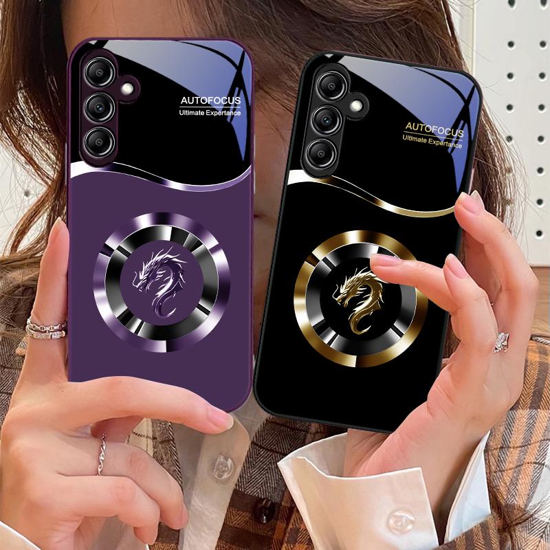 Circle New Dragon Head For Samsung A 73 72 71 A70 56 55 54 A53 52 A51 A50 42 A35 A34 33 32 31 26 25 24 23 22 30 glass phone case