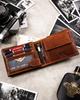 Large men's leather wallet with zodiac embossing - Peterson
