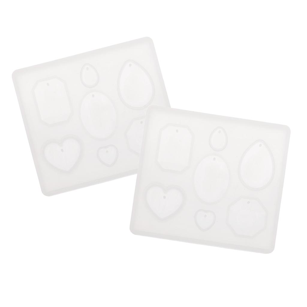2 Piece Gem Diamond Silicone Pendant Mold DIY Jewelry Resin Craft Mould Tool