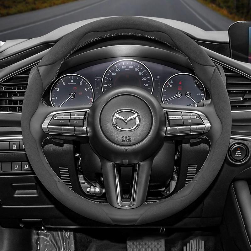 Suede Steering Wheel Cover Fits 3 CX5 6 2 CX30 6GH 3BK 3BK June 3BM 3BL CX-5 CX7 CX50 6GJ BT50 3SPORT 3SPORT CX60 EZ6 323 MX5ND