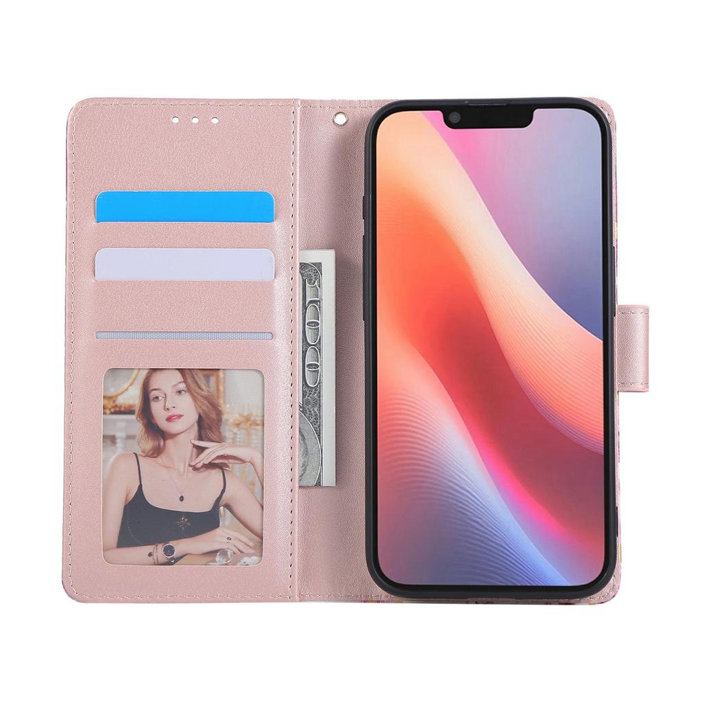 For iPhone 16e Case Lacquered Marble Pattern Leather Phone Cover