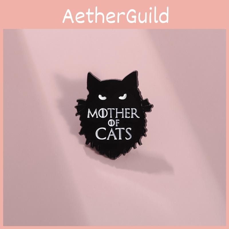 Trendige schwarze Katze Charakter Brosche Anstecknadel für modische Hut- und Kleiderdekoration