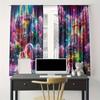2 PCS- Crystal Castle Pattern Printed Curtains of the Forest Elf Princess, Window Decorations, Home Decorations, Room Decoration