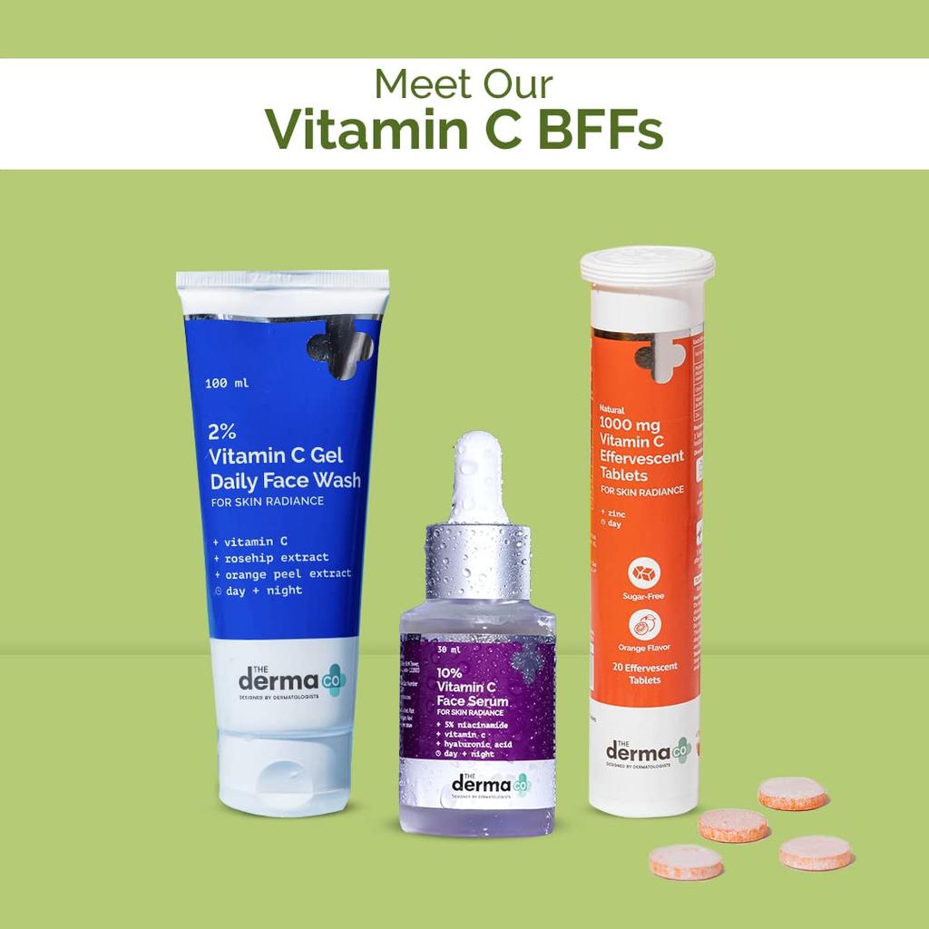 The Derma Co 5% Vitamin C Oil-Free Daily Face Moisturizer 100 G Pack for Radiant Oily Skin