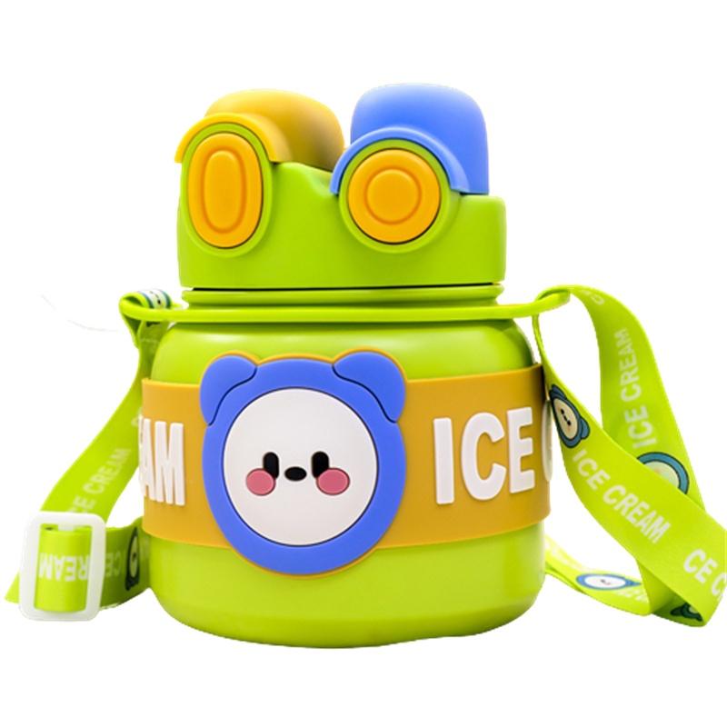 

850ml Straw Double Stainless Steel Insulated Cup Large Capacity Portable Gift зелёный