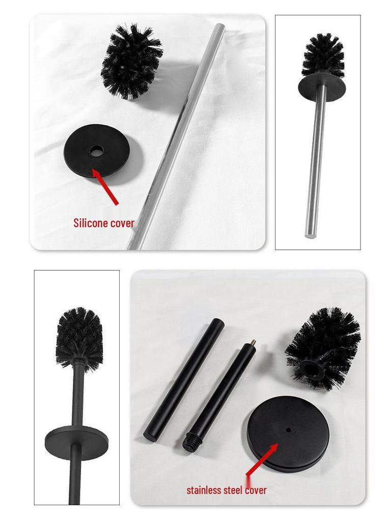 304 Stainless Steel Wall-Mounted Toilet Brush Set with Base