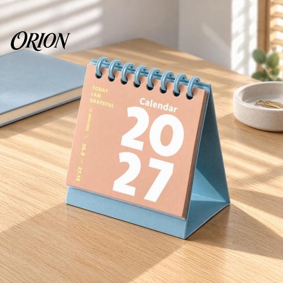 2027 Desktop Calendar Mini Desk Calendar, Spiral Bound Standing Flip Monthy Schedule Planner Small for Home Office
