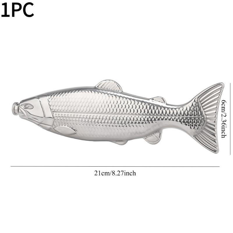 

1PC 304 stainless steel fish-shaped wine jug 5oz portable wine set household outdoor gift wine jug