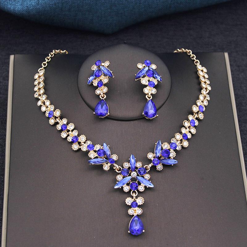 3Pcs Bridal Crown Jewelry Sets Luxury Tiaras and Earrings Necklace Set for Women Bride Wedding Dress Crown Sets Prom Gifts
