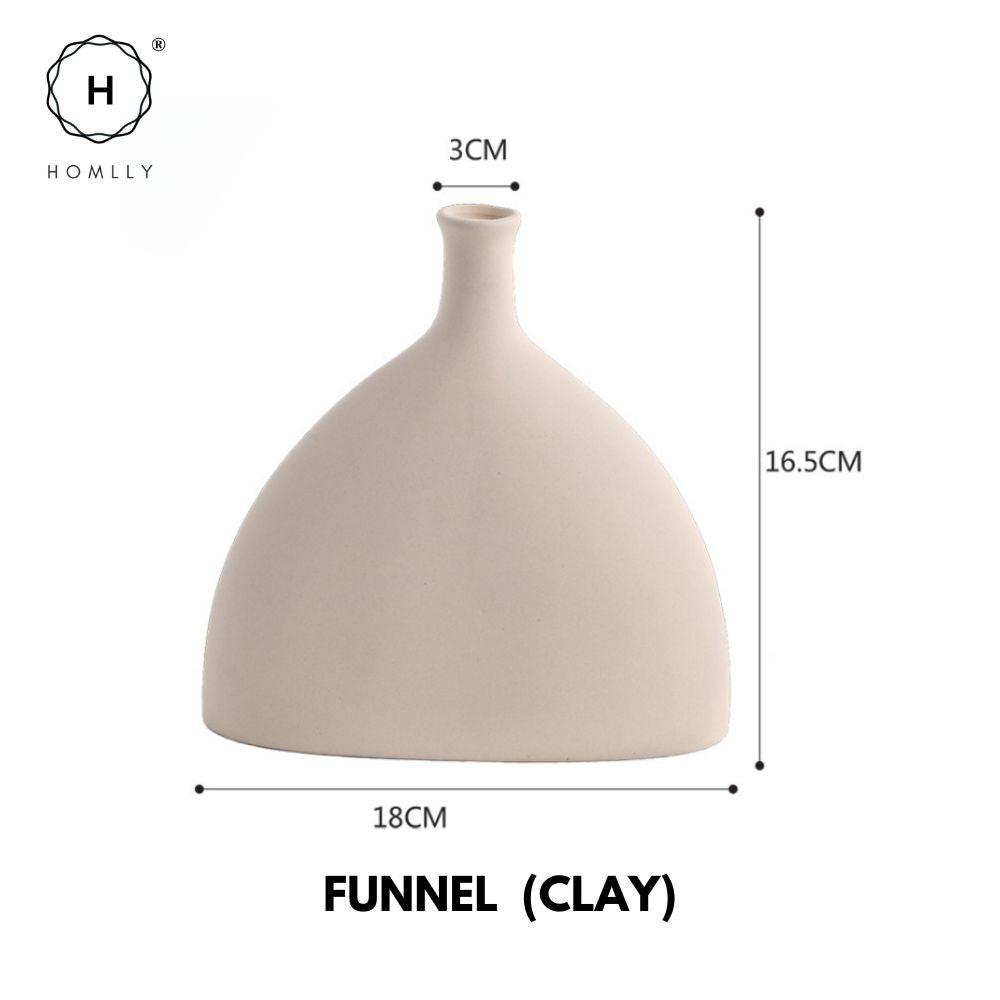 Homlly Plutto Minimalist Boho Geometric Nordic Ceramic Decor Pampas Flower Vase