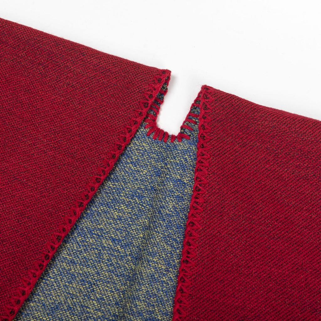 Double-Sided Imitation Cashmere Jacquard Split Women'S Shawl Warm Thickened Shawl Air-Conditioned Room Travel Cloak