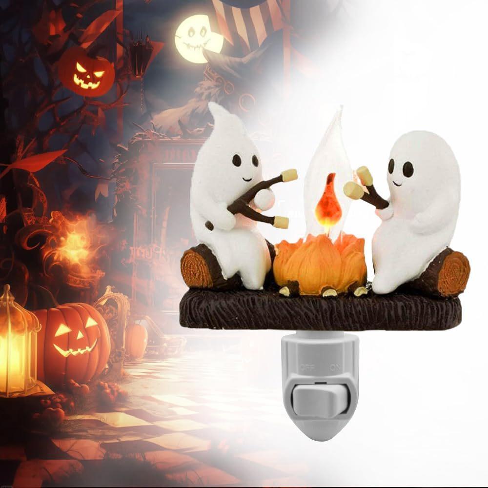Halloween Lights Ghost Campfire Flickering Nightlight Halloween Decoration
