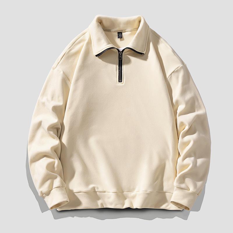 

Spring Men Half Zip Sweatshirts 2026 Men High Street Fashion Stand Collar Pullover Hoodies Y2K Clothes Korean Fashion Tops M хаки