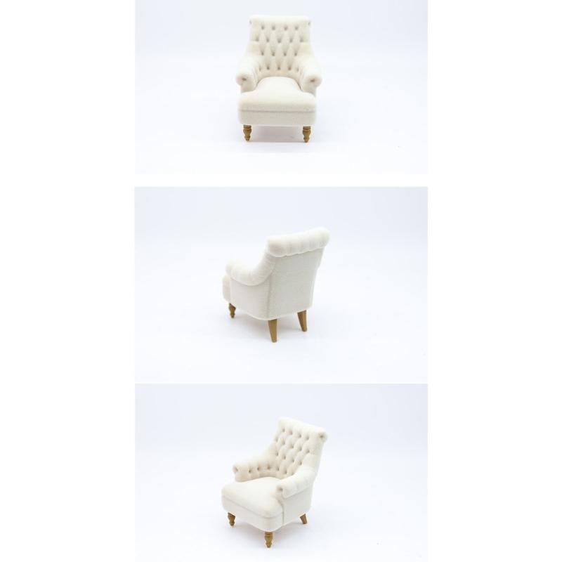 Realistic 1/12 Scale Dollhouses Sofa Set Soft Cloth Cover Simple Couch Model Furniture Accessory