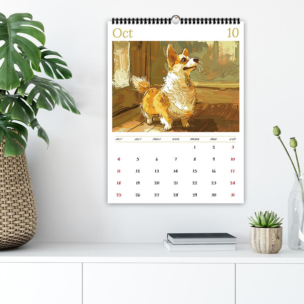 1pc, 2026 Super Large Dog Calendar - Sloppy Dog, 12 different designs, wall calendar, birthday, Christmas, New Year Gift