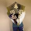 Polished Steel Knight Shield with Fleur De Lis Medieval Armor Prop, Wall Decor