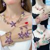 Island style beach starfish vacation four-piece set chain alloy diamond-encrusted bohemian shell jewelry