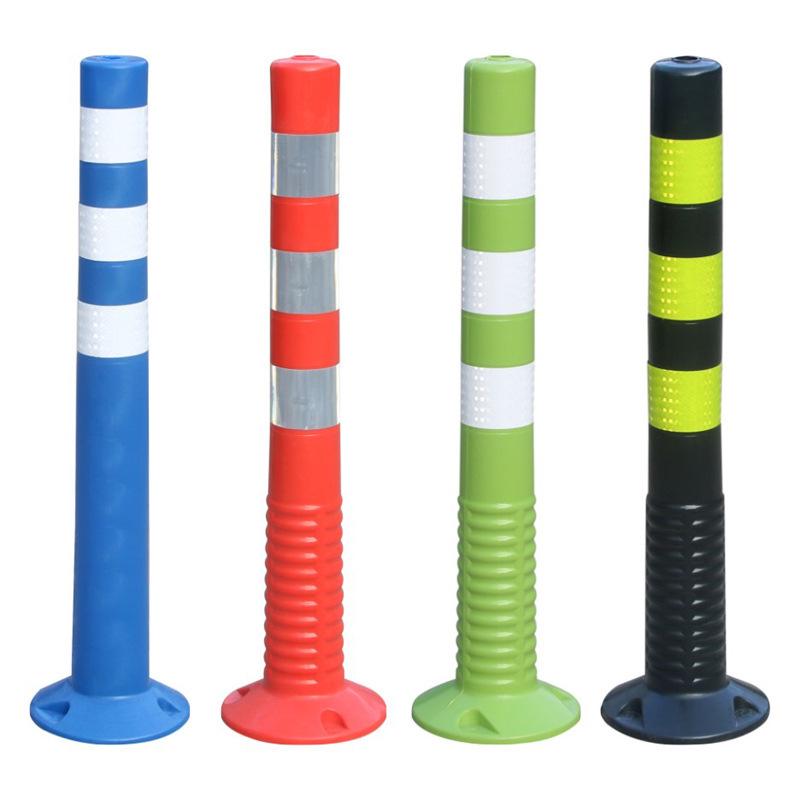 Reflective Elastic Traffic Bollard: PU Anti-Collision Post & Rubber Road Barrier