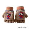Cycling Winter Kids Gloves Half Finger Flap Gloves  for 3-12 Years Boys Girls