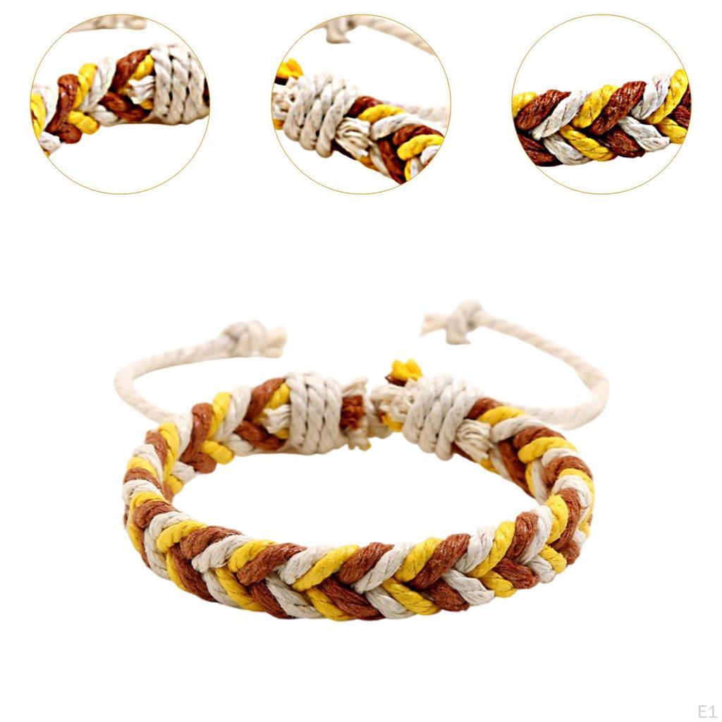 Ethnic Style Bracelet Handmade Braided Rope Stylish Adjustable Bangles Handwoven for