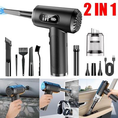 Soplador de polvo y aspiradora de 50000RPM/6000PA, limpiador de polvo de aire comprimido portátil, pantalla Digital, carga USB, soplador de polvo inalámbrico para el hogar