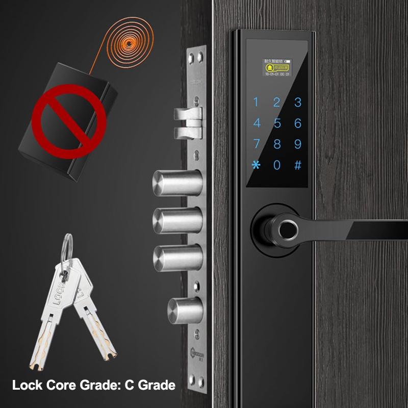 Smart Security Electronic Smart Door Lock APP+Password+Keypad+Card+Fingerprint 5 Ways Door Smart Electronic Lock Hotels