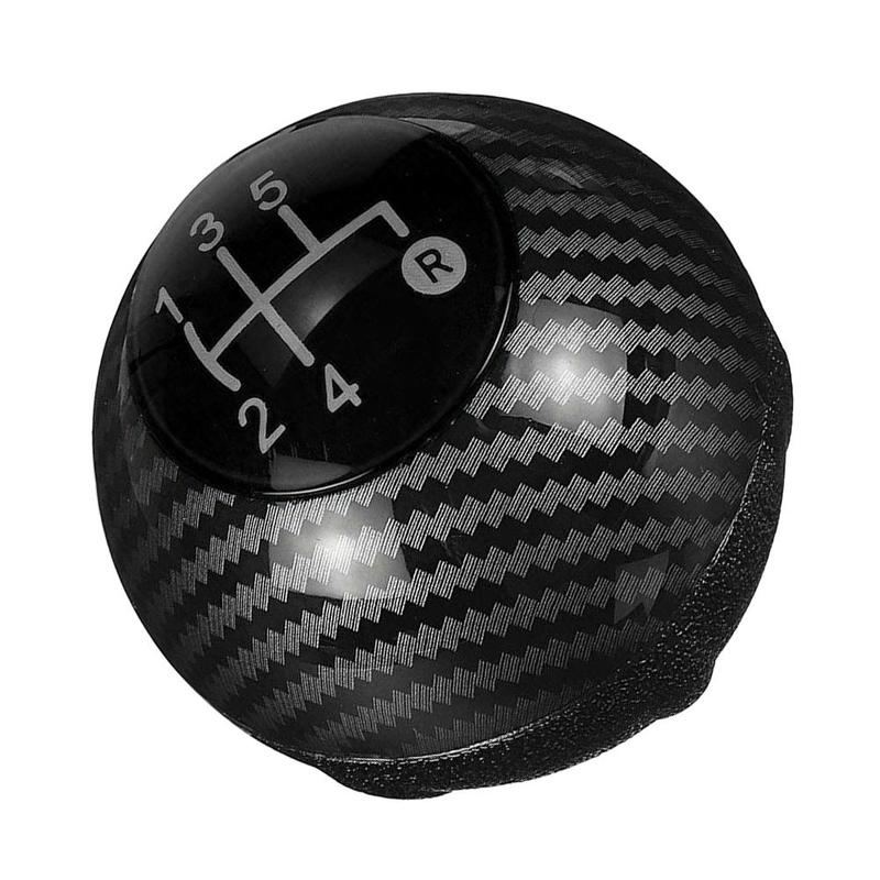 50295075 5 Speed Gear Shift Shifter Knob Head Ball Stick Cover Boot Gaiter Fit for Fiat 500 2012-2018 Black Carbon Fiber Style