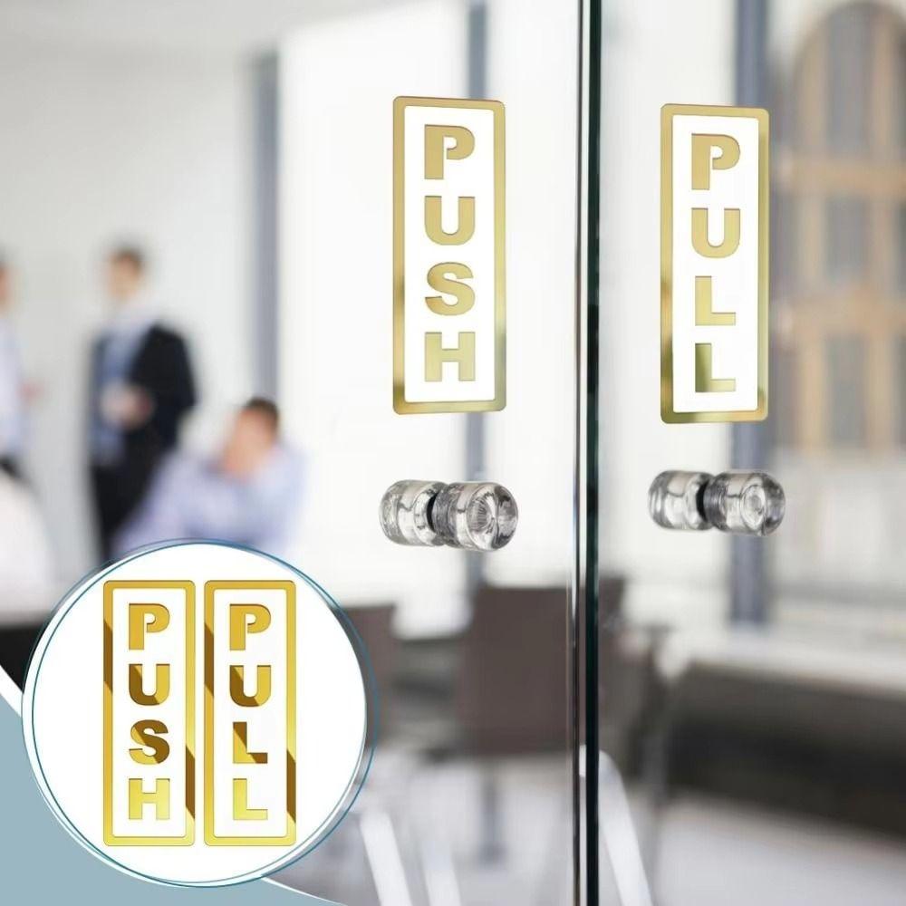2Pcs Creative Push&Pull Window Door Sticker 3D Restaurant Pull Stickers Home Decoration