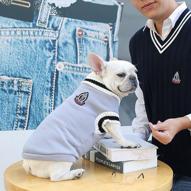 Maglione per cani lavorato a maglia a righe O-Collo Chihuahua Cucciolo Vestiti Gilet per cani Cappotto per cani di piccola taglia Yorkie Bulldog francese Abbigliamento