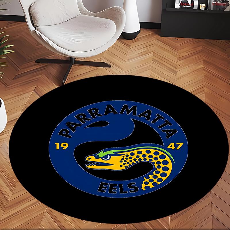 Parramatta Eels (1) Round Office Rug Decorative Floor Rug for Office Bedroom Living Room and Home Space