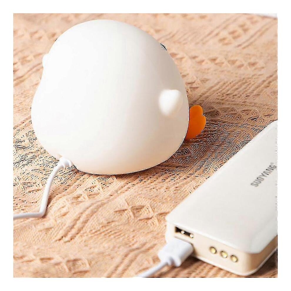 Niedliches LED-Enten-Nachtlicht, wiederaufladbar, Silikon, mit Berührungssensor und Timer, ideal für ein Kinderzimmer.