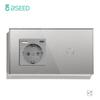 BSEED 1/2/3Gang Touch Light Switches 1/2/3Way Stair Sensor Switches For Hallway Corridor With Socket EU Standard Glass Panels