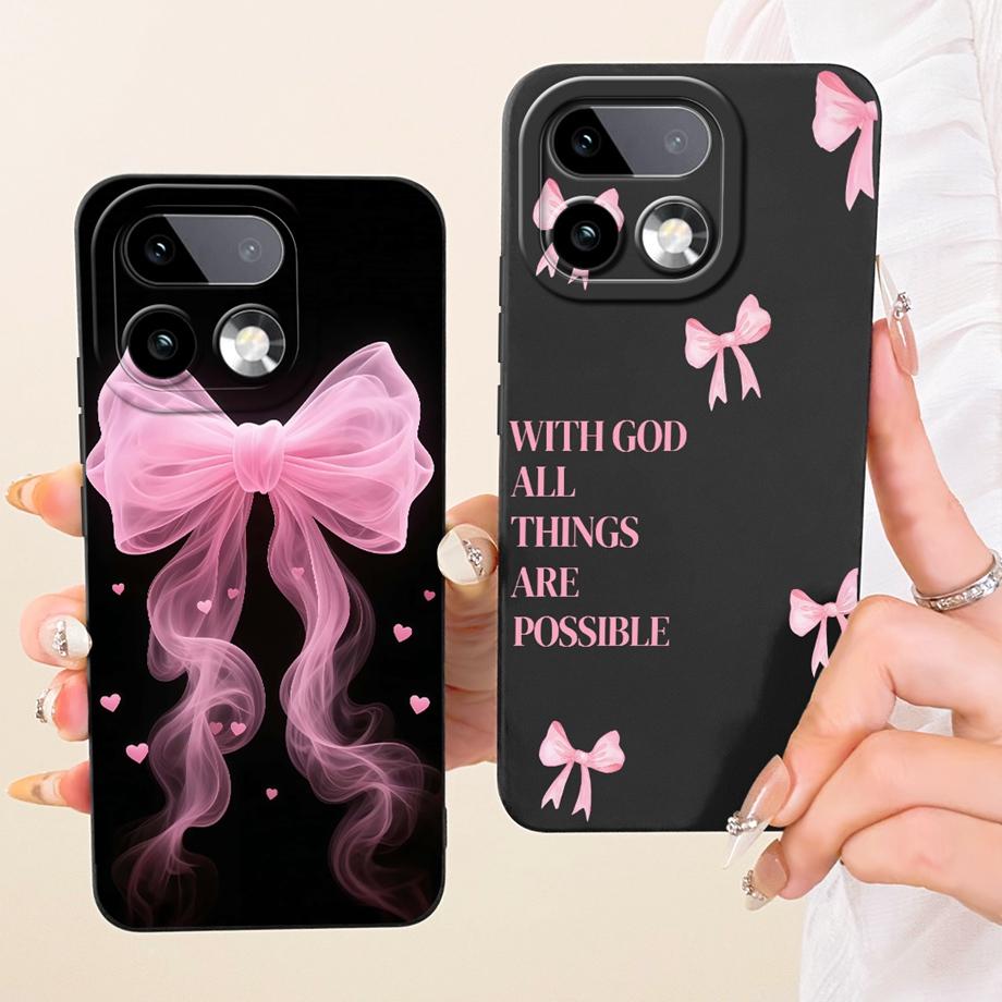 Měkké silikonové pouzdro TPU pro Realme 16 Pro Pro+ Telefonní pouzdro Vintage Hvězdná Třešňový Mašle Tisk Sedmikráska Nárazník Pro Realme16 Nárazuvzdorné