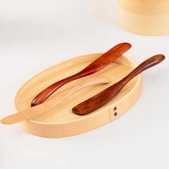Butter Knife Solid Wood Curved Handle Butter Jam Mix Fillings Scrape Batter Butter Spreader Kitchen Tool