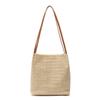 Straw Bag Women's New Fashion Portable Beach Bag Simple Woven Shoulder Bucket Bag