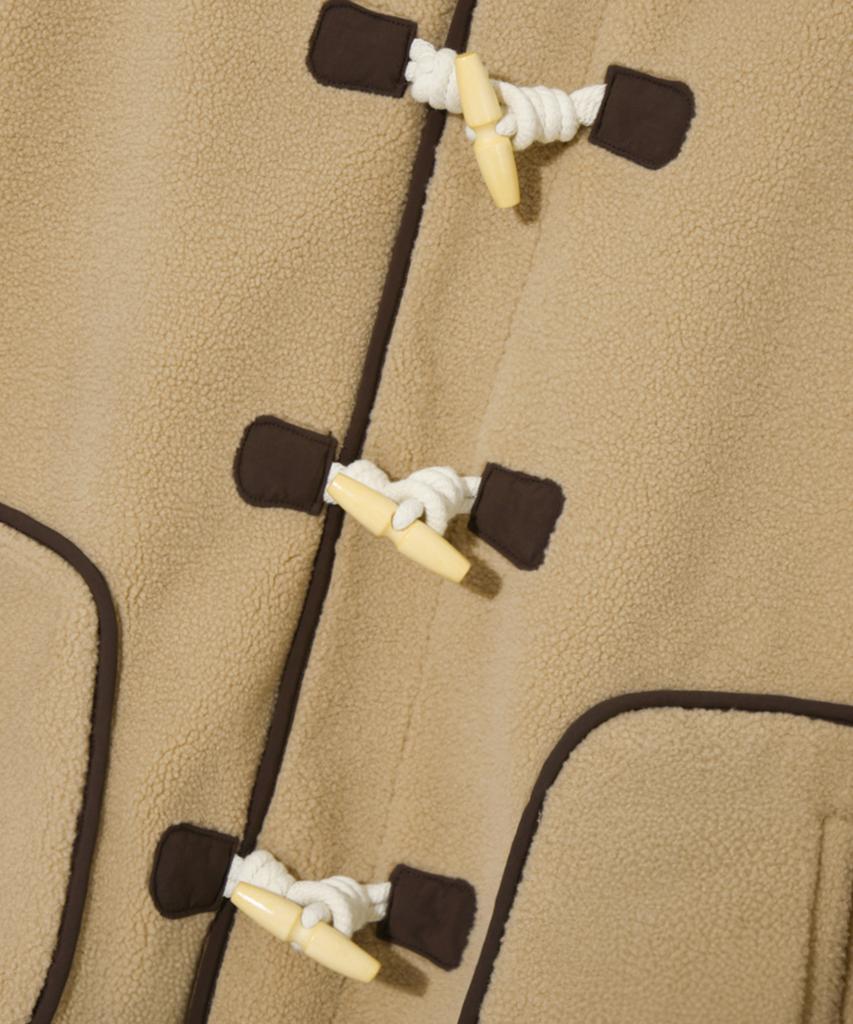 Trillion Unisex Fleece Duffle Hooded Coat Jacket [Beige]