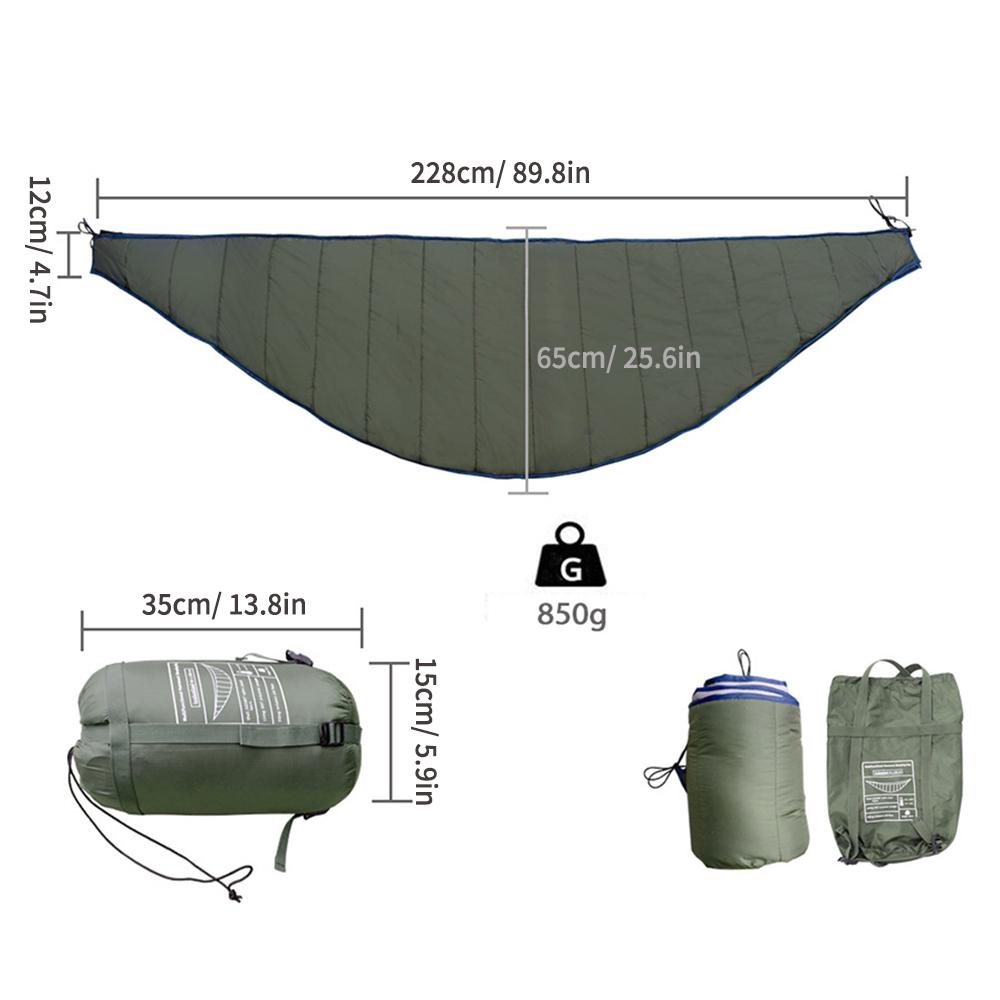 Portable Hammock Underquilt Winter Cold Weather Warm Under Quilt for Outdoor Camping Hiking