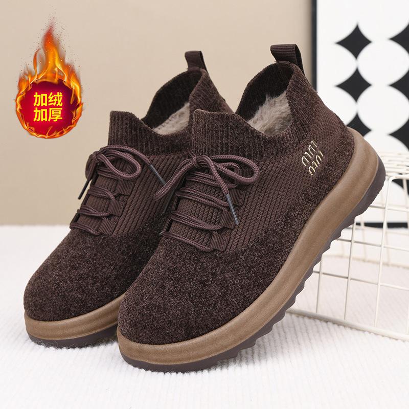 Shoes women's winter snow boots cotton boots women's cotton shoes new thick-soled warm middle-aged mother shoes