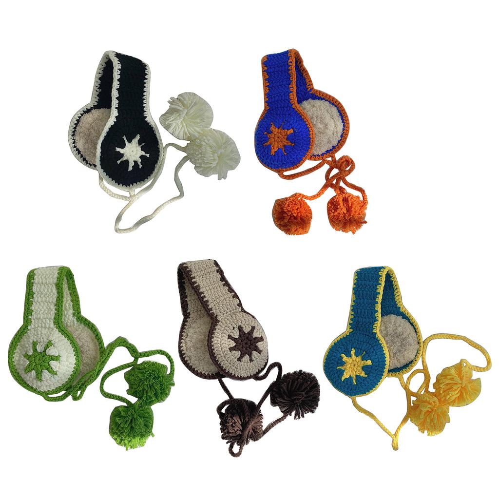 Knit Strap Ear Muffs for Women Warm Ear Warmers Cold Weather Ear Protective Furry Ear Covers for Outdoor Photo Earmuff
