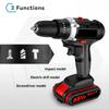 25+3 Torque Cordless Portable Electric Impact Drill Screwdriver Household Efficient Woodworking DIY Power Tool