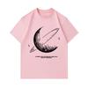 Men's 100% Cotton Crew Neck Short Sleeve T-shirt, Saturn Hand-drawn Sketch Planet Print Casual Tee With Slogan, Comfy Breathable Daily Wear Top For Me