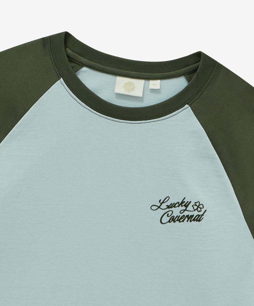 COVERNAT WOMAN Raglan Contrast Long Sleeve Sky Blue