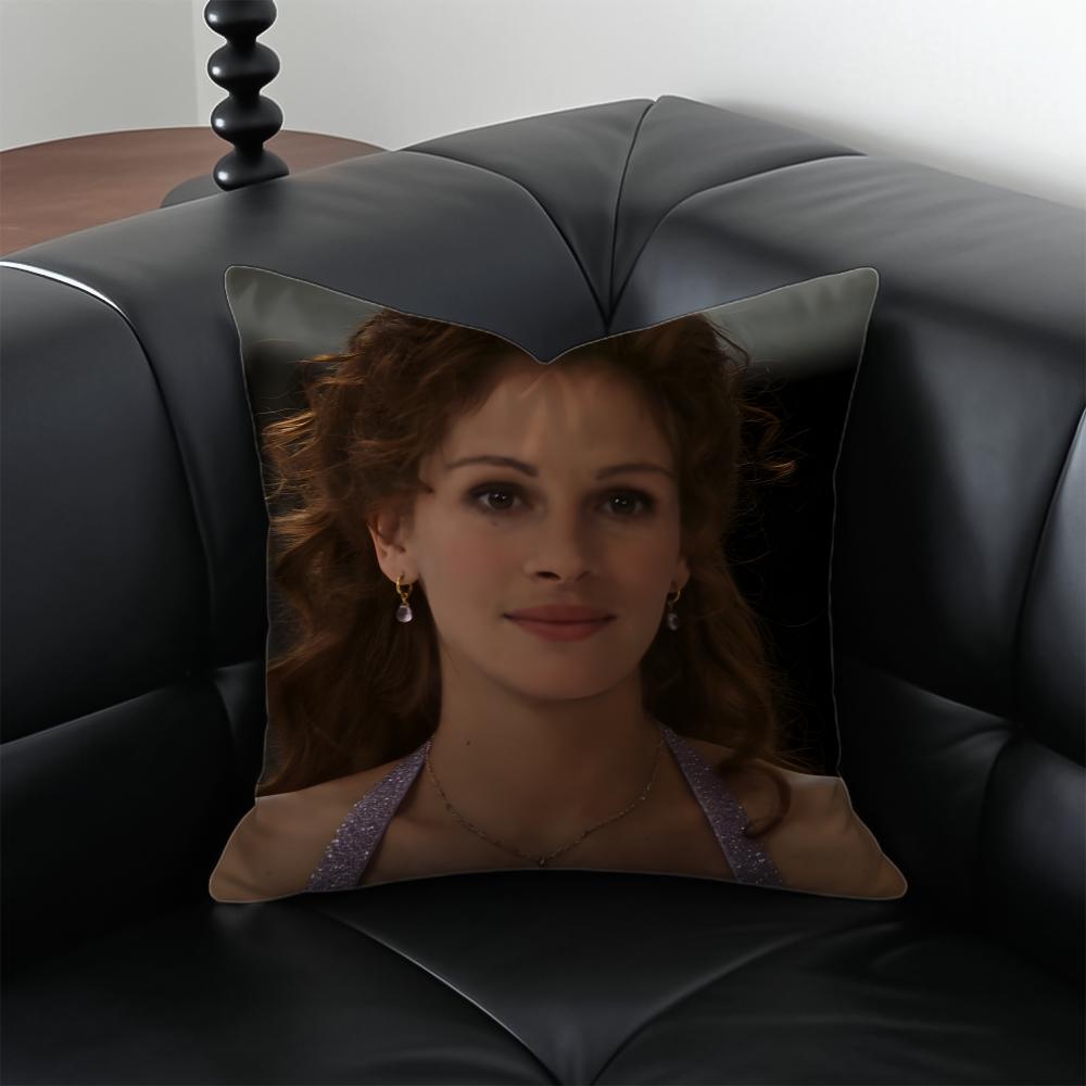 JJulia Roberts Cushion Cover Pillow Case Antidustmite Invisible zipper silky plush cushion