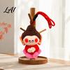 Plush Keychain for Bags Cute Buddha Keychain Dunhuang Style Pendant with Embroidered Colorful Woven Bracelet Details Soft Car Bag Charm Creative
