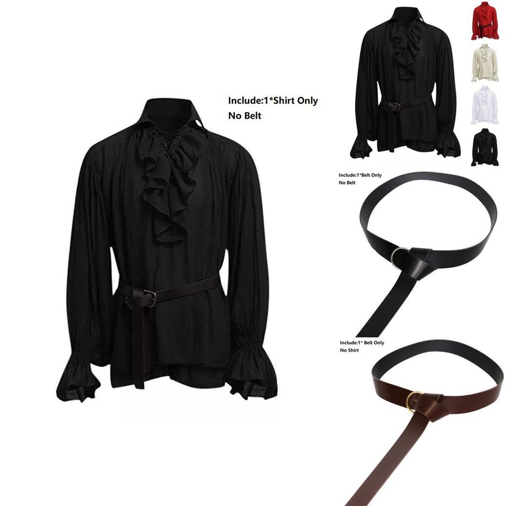 Classic Men Medieval Renaissance Pirate Shirt With Long Sleeve Stylish Design