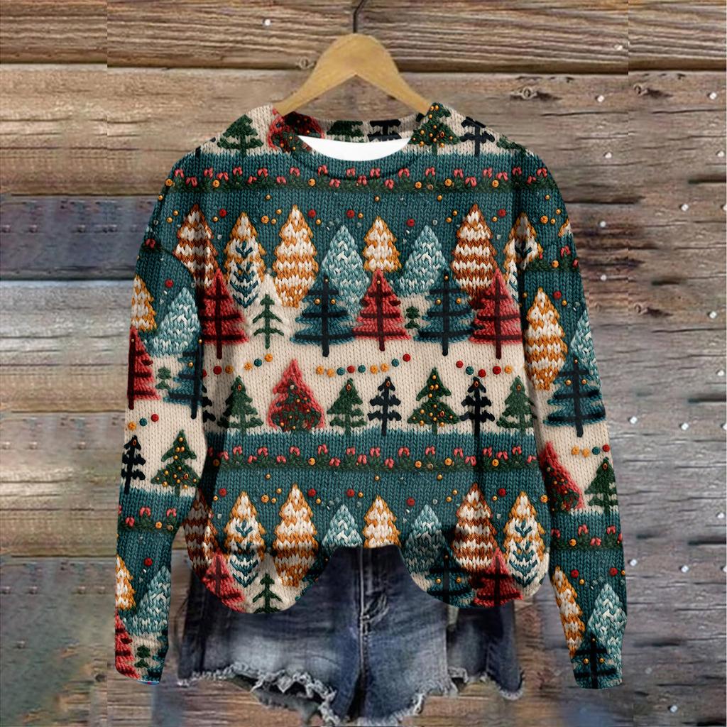 Women's top Christmas printed top printed top Autumn regular top Women's printed top