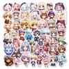 50 Cute Hand-painted Cartoon Girl Doodle Stickers Decorative Suitcase Helmet Skateboard Ice
